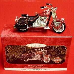 Hallmark Ornament Heritage Springer Harley Davidson Motorcycle Milestones Collec